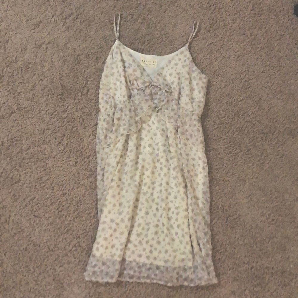 Ivory and beige floral dress